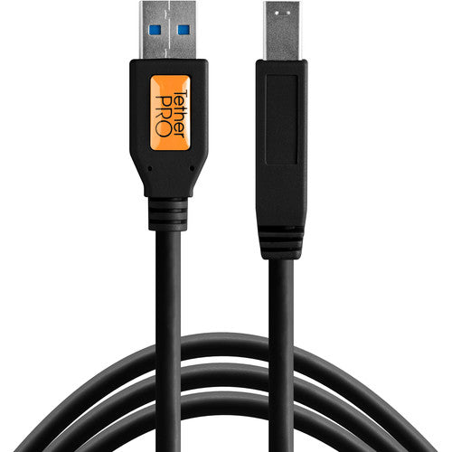 Tether Tools TetherPro SuperSpeed USB 3.0 Male A to Male B Cable (15', Black)