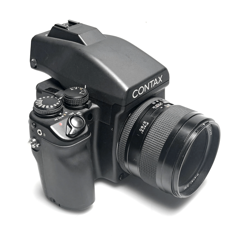 
                  
                    Load image into Gallery viewer, Contax 645 AF Camera with Prism, MFB 120 Film Back &amp;amp; 80mm f/2 AF Zeiss Lens - Certified Pre-Owned
                  
                