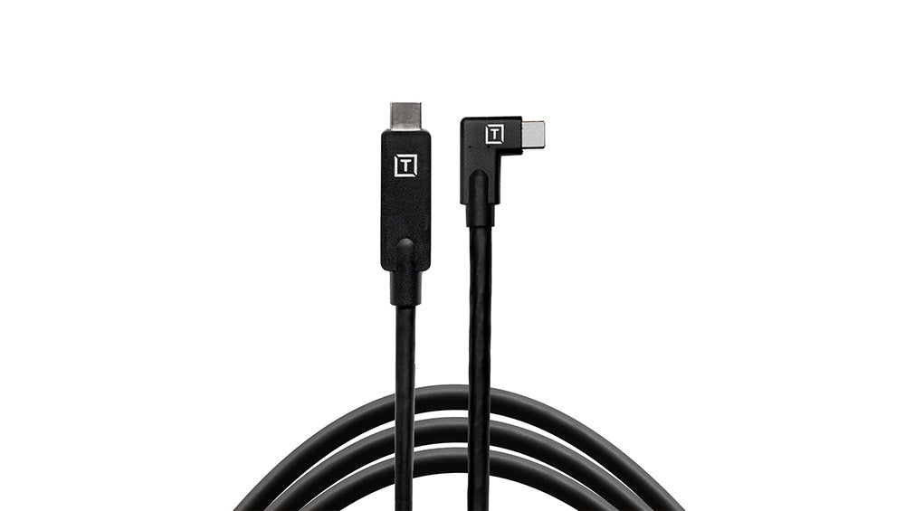 TetherPro 15′ USB-C to USB-C Right Angle Cable for Fujifilm & Hasselblad - Black