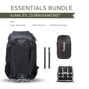 
                  
                    Load image into Gallery viewer, AJNA 37L DuraDiamond™ Travel and Adventure Camera Backpack - Essentials Bundle (Green)
                  
                